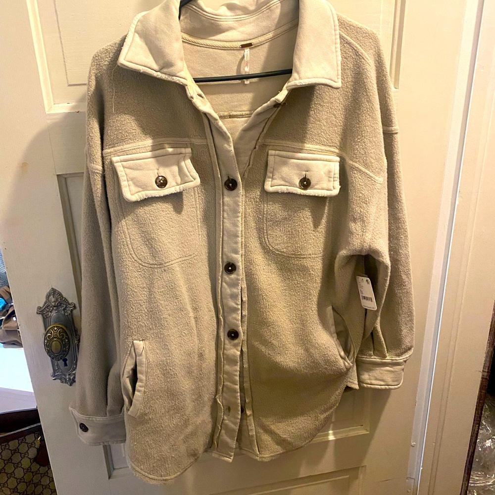 Free People Fleece Shirt Jacket XS NWT